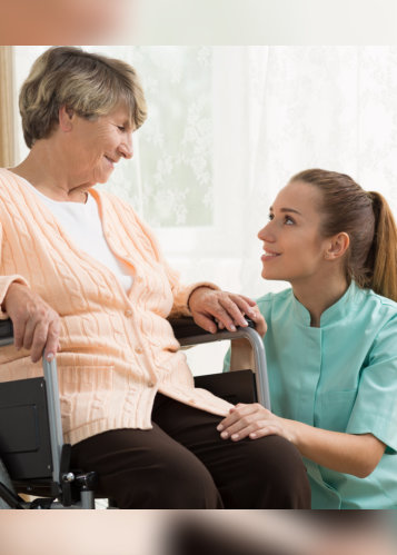 attractive women working in care home